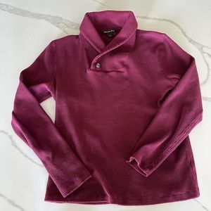 Michael Kors Waffle Shawl Collar Cotton Sweater